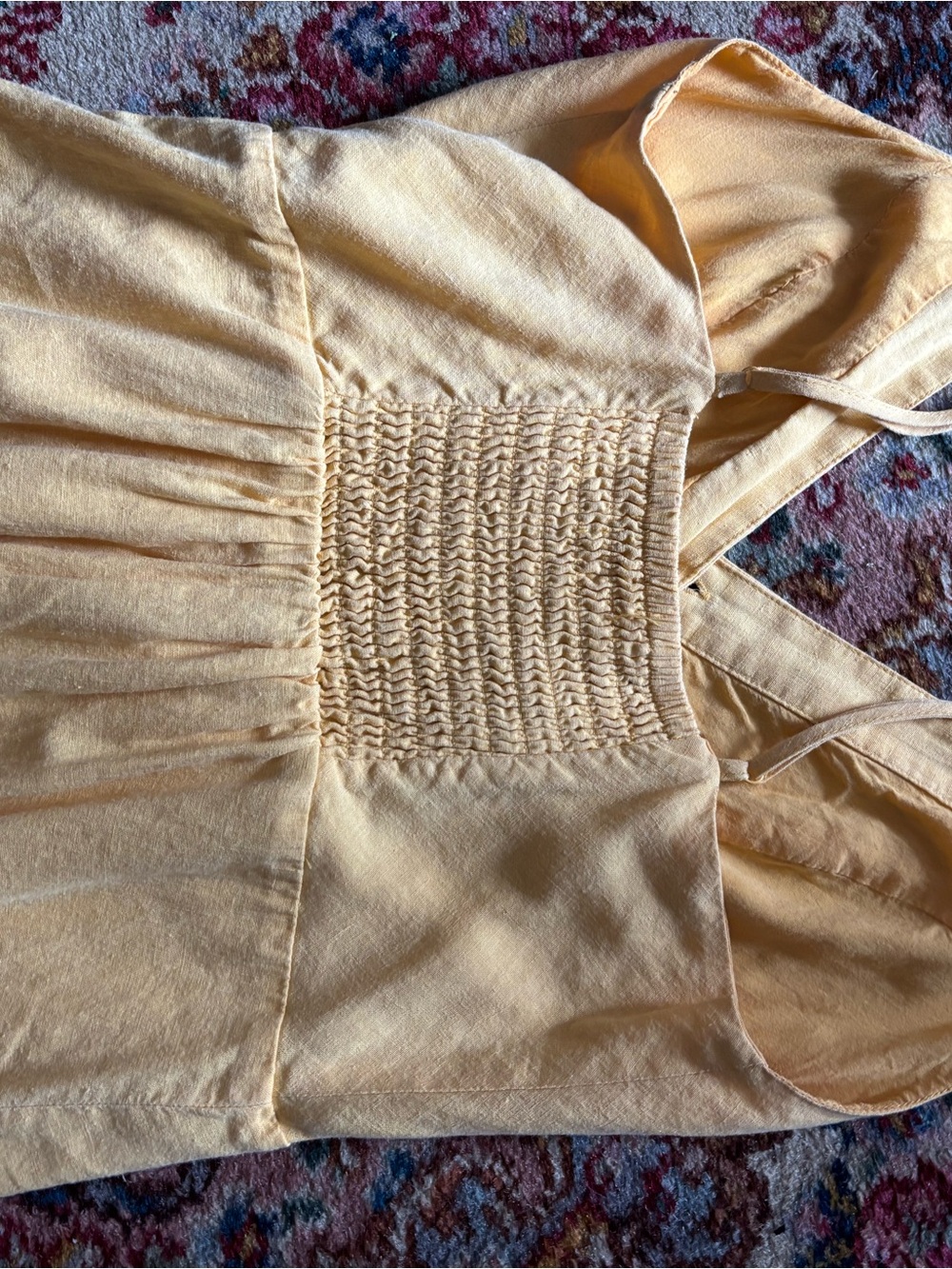 Yellow Button-Front Spaghetti Strap Dress - Picture 4 of 6
